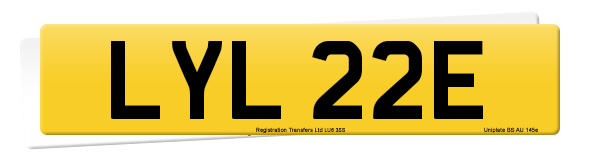 Registration number LYL 22E